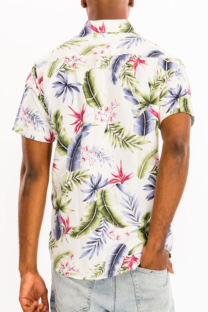 Hawaiian Print Short Sleeve Shirt – Flake-Free Tropical Vibes