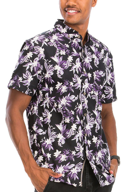 Hawaiian Print Short Sleeve Shirt – Flake-Free Tropical Vibes