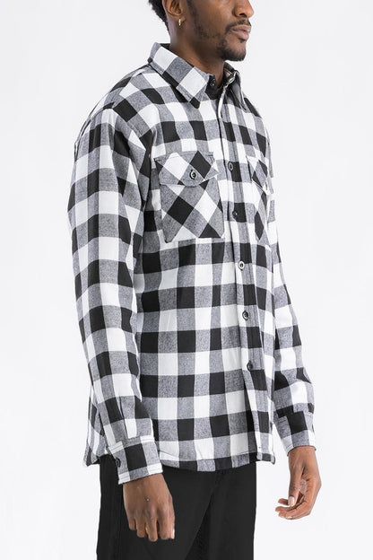 Checkered Plaid Quilted Flannel Jacket