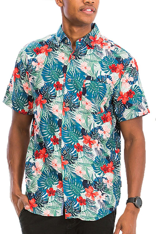 Hawaiian Print Short Sleeve Shirt – Flake-Free Tropical Vibes