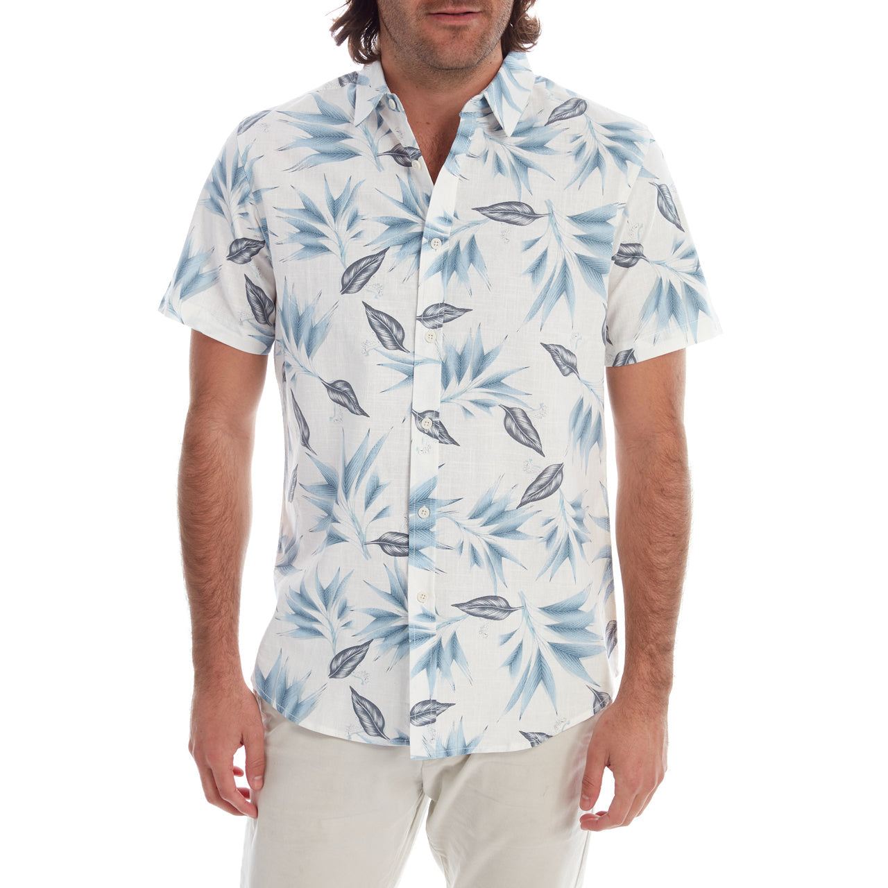 Harrison Style Printed Short Sleeve Shirt – Floral Flair with Flake-Free Confidence