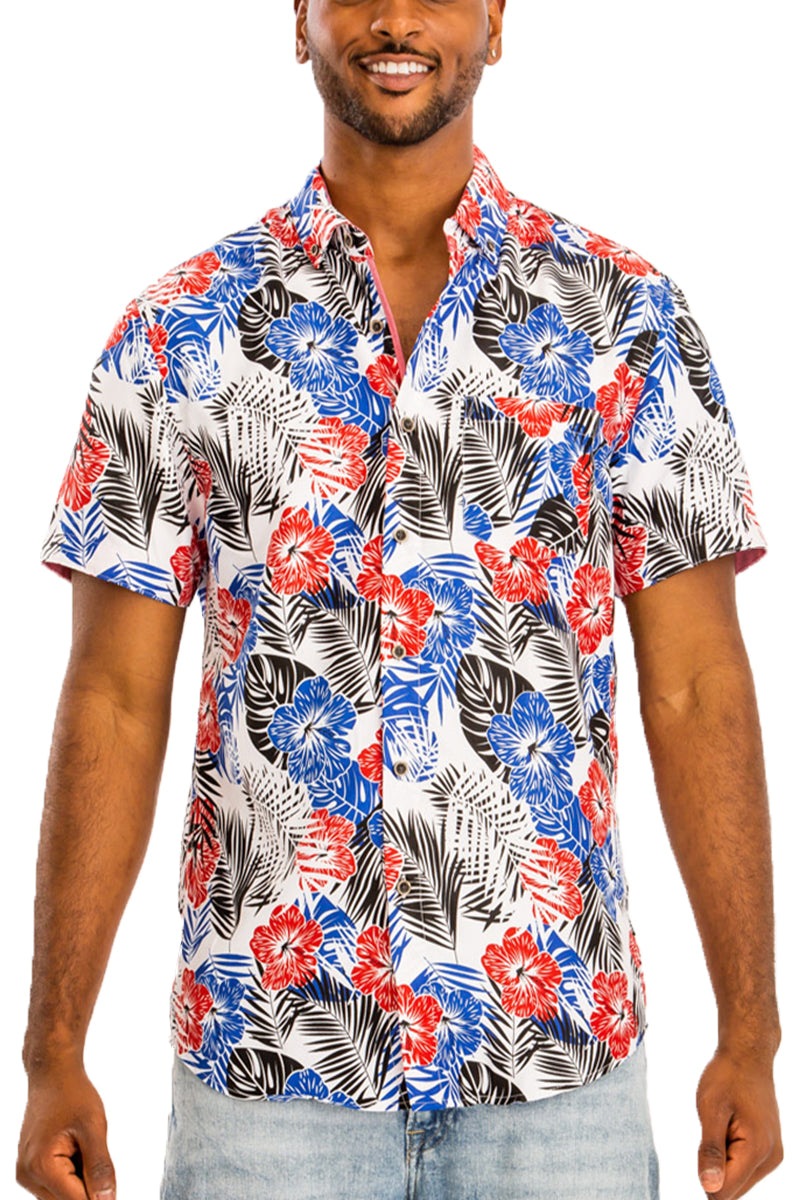 Hawaiian Print Short Sleeve Shirt – Flake-Free Tropical Vibes