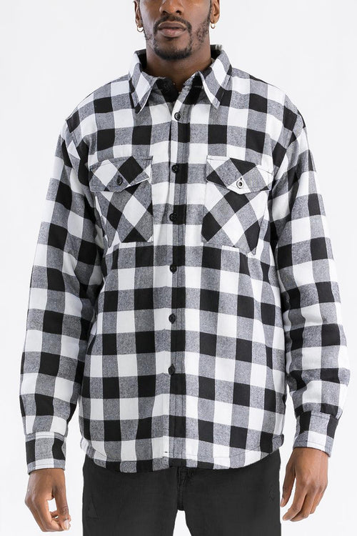 Checkered Plaid Quilted Flannel Jacket