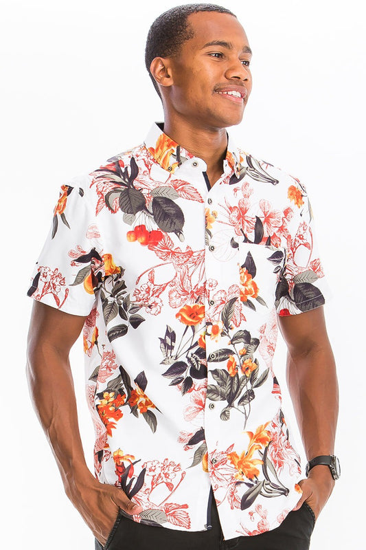 Hawaiian Print Short Sleeve Shirt – Flake-Free Tropical Vibes