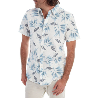 Harrison Style Printed Short Sleeve Shirt – Floral Flair with Flake-Free Confidence