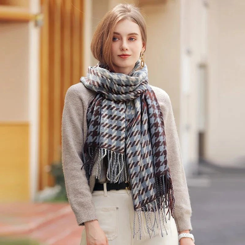 Soft Warm Long Scarf With Tassels