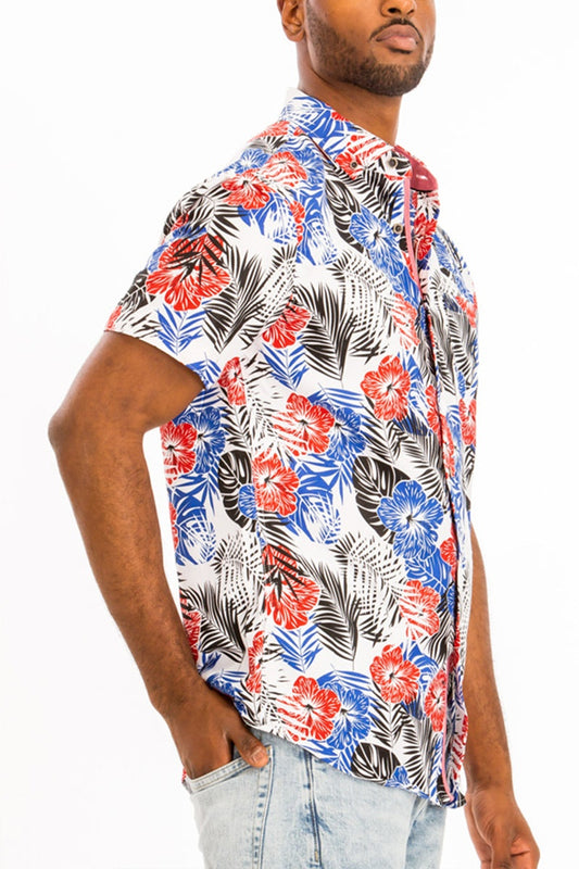 Hawaiian Print Short Sleeve Shirt – Flake-Free Tropical Vibes