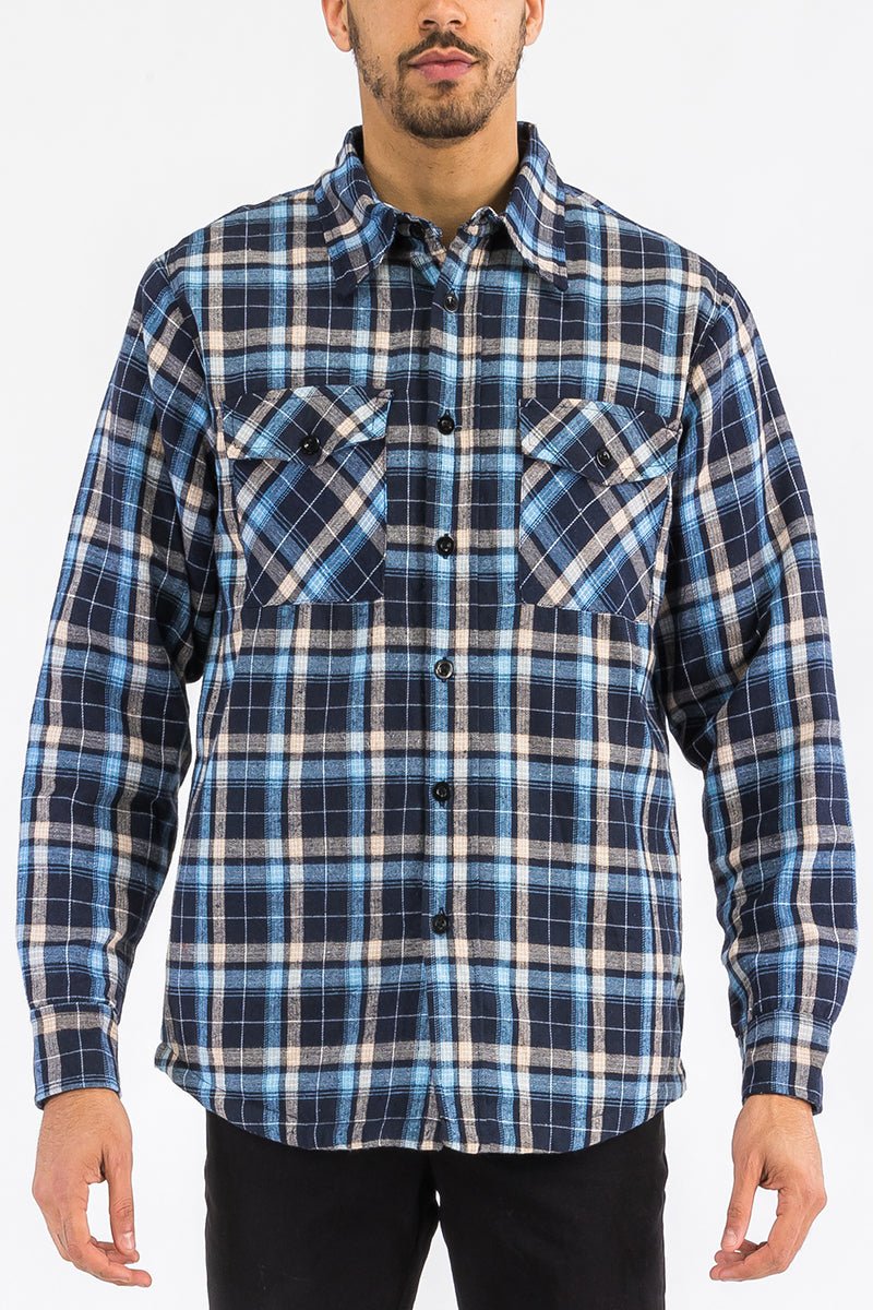 Checkered Plaid Quilted Flannel Jacket - Dandruff Hiding Pattern