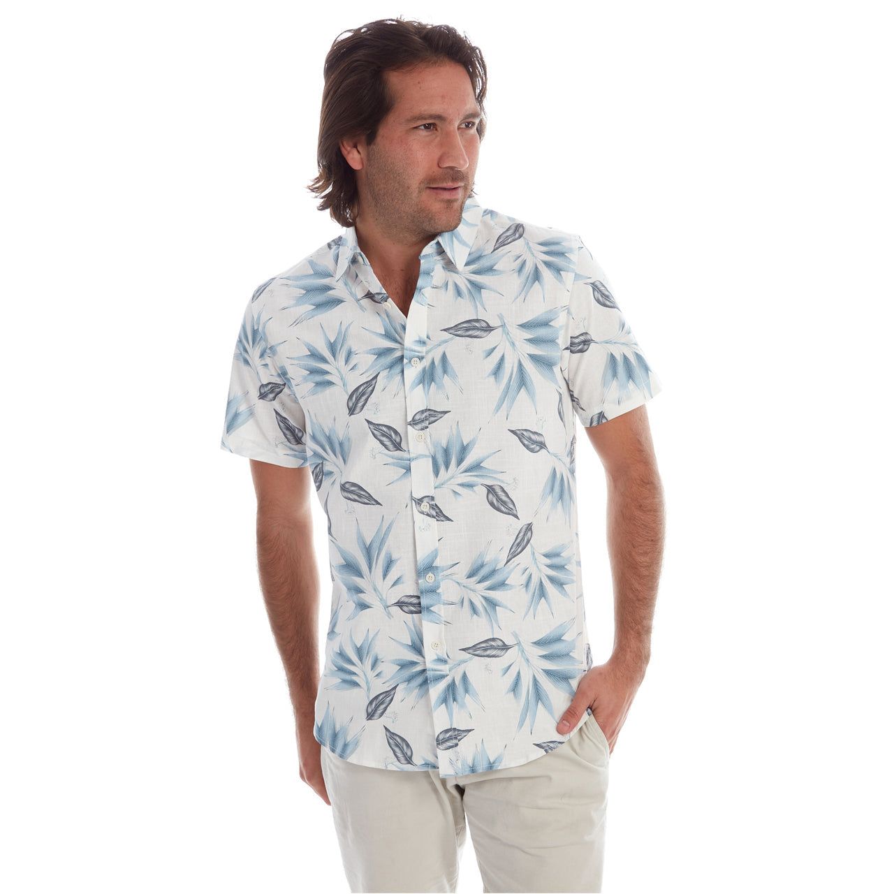 Harrison Style Printed Short Sleeve Shirt – Floral Flair with Flake-Free Confidence