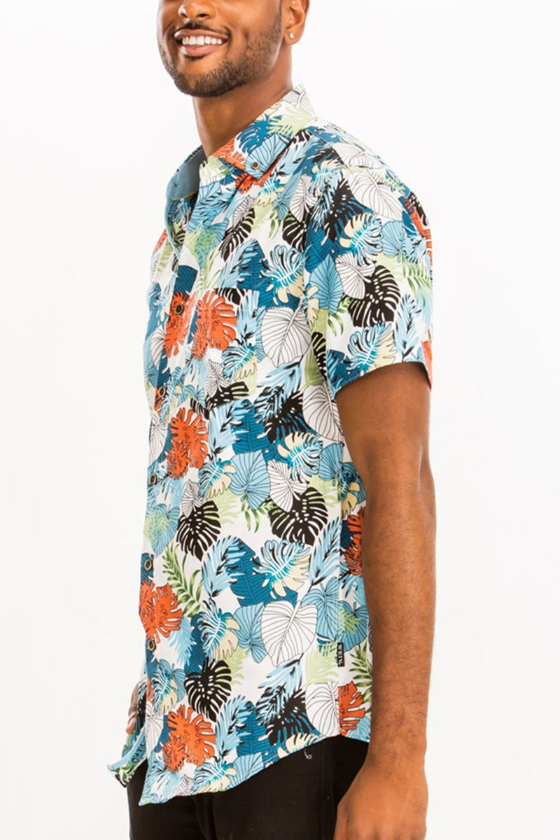 Hawaiian Print Short Sleeve Shirt – Flake-Free Tropical Vibes