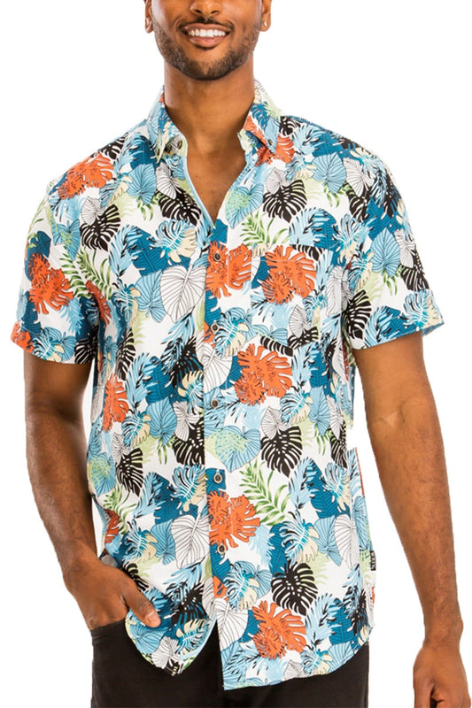 Hawaiian Print Short Sleeve Shirt – Flake-Free Tropical Vibes