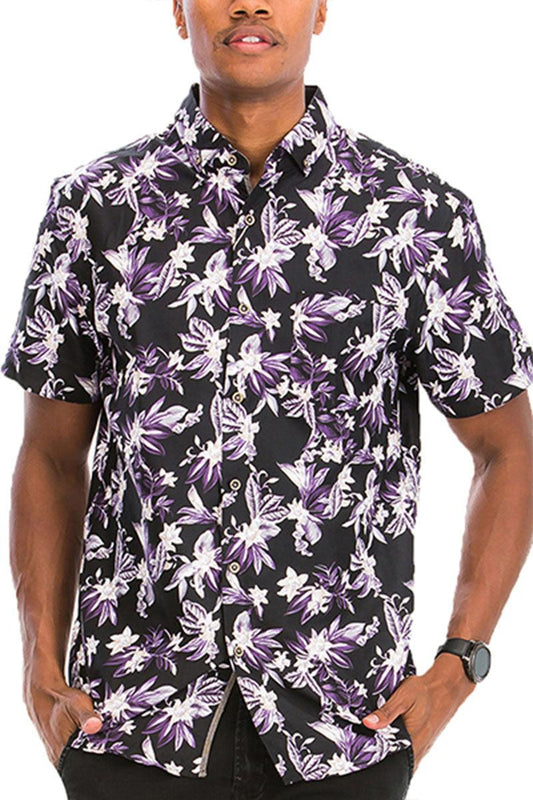 Hawaiian Print Short Sleeve Shirt – Flake-Free Tropical Vibes