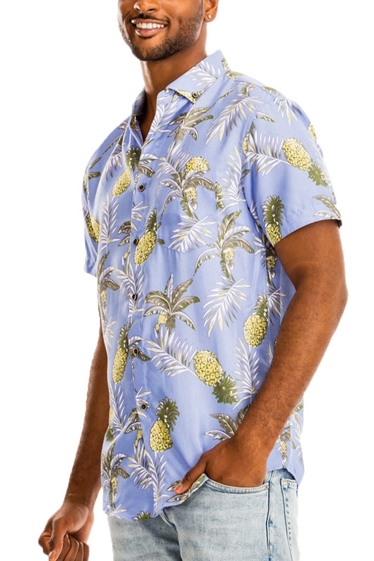 Hawaiian Print Short Sleeve Shirt – Flake-Free Tropical Vibes